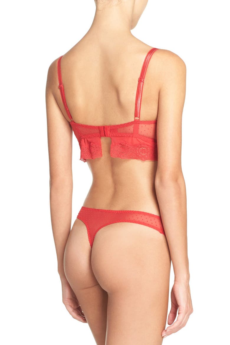 Blossom Lace Keyhole Thong, Alternate, color, POPPY RED