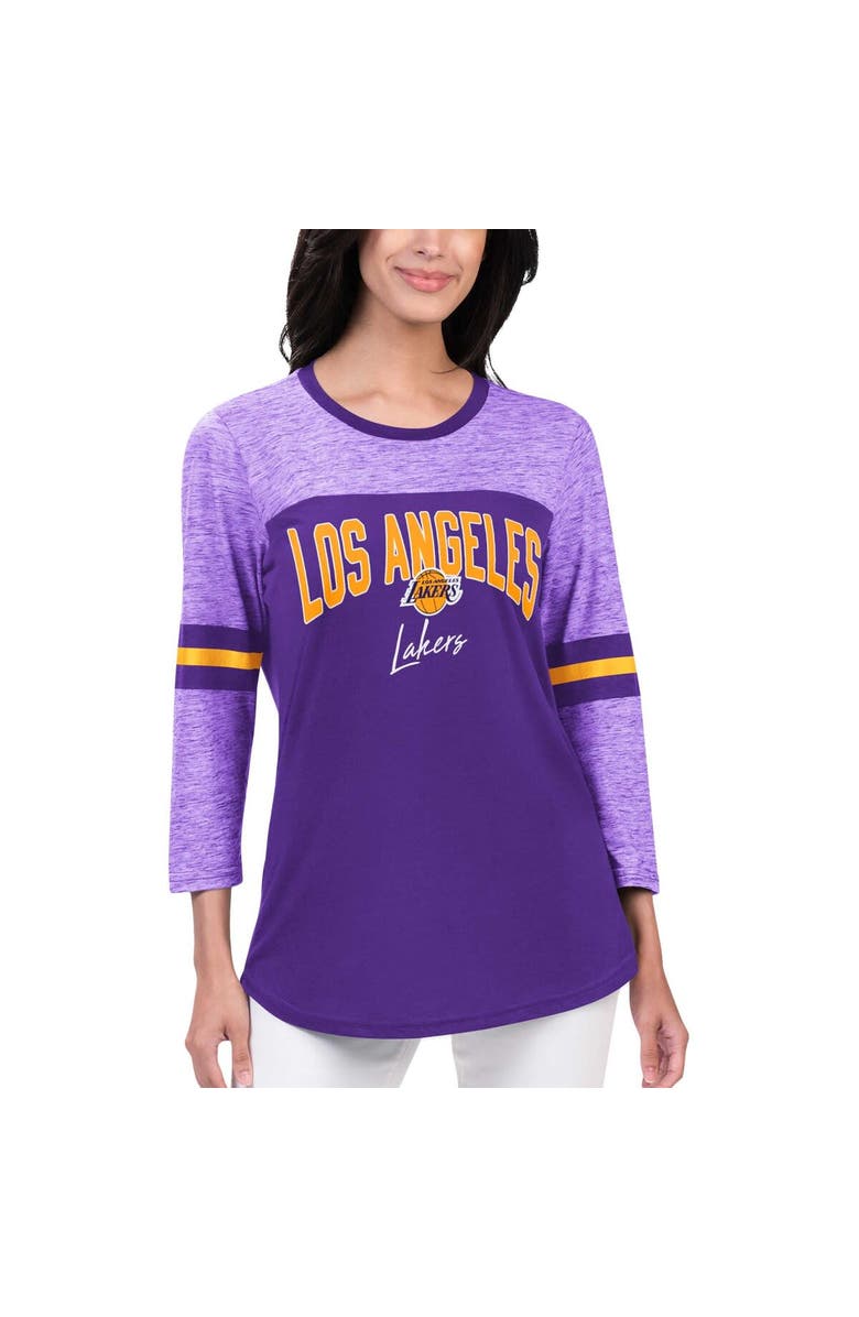 G-III 4HER BY CARL BANKS Women's G-III 4Her by Carl Banks Purple Los Angeles Lakers Play the Game 3/4-Sleeve T-Shirt, Alternate, color, Purple