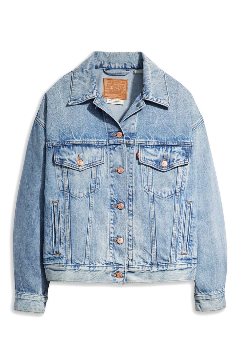 '90s Denim Trucker Jacket, Alternate, color, ROCK THE VOTE