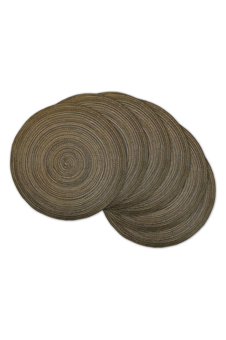 Variegated Round Woven Placemat Set/6, Main, color, Brown