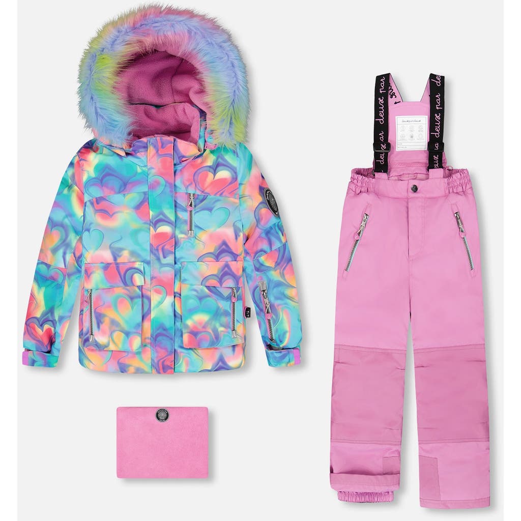 Deux Par Deux Two-piece Play Snowsuit In Pink