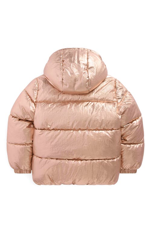 Mini Boden Kids' Fleece Lined Quilted Hooded Jacket In Gold