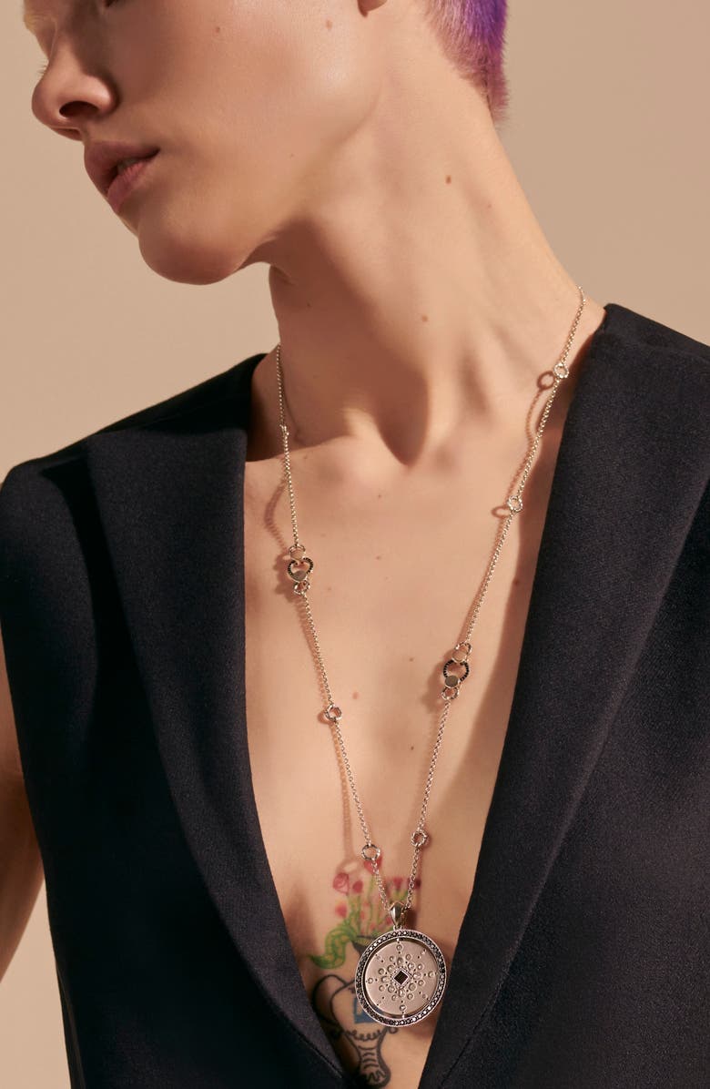 John Hardy Dot Mandala Diamond Pendant Necklace, Alternate, color, 