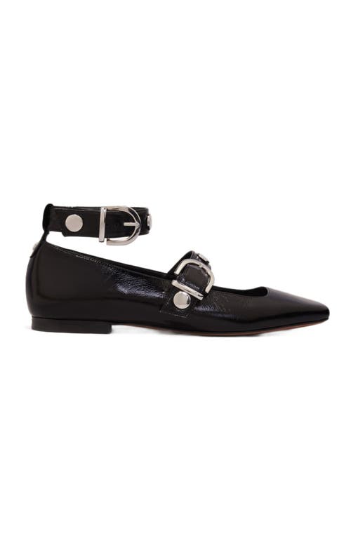 Maje Patent-leather Ballerina Shoes In Black