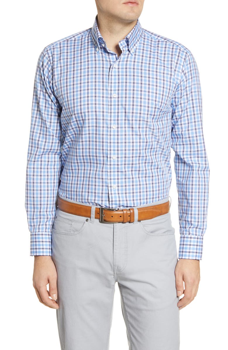 Peter Millar Concorde Tailored Fit Check Button-Down Shirt, Main, color,