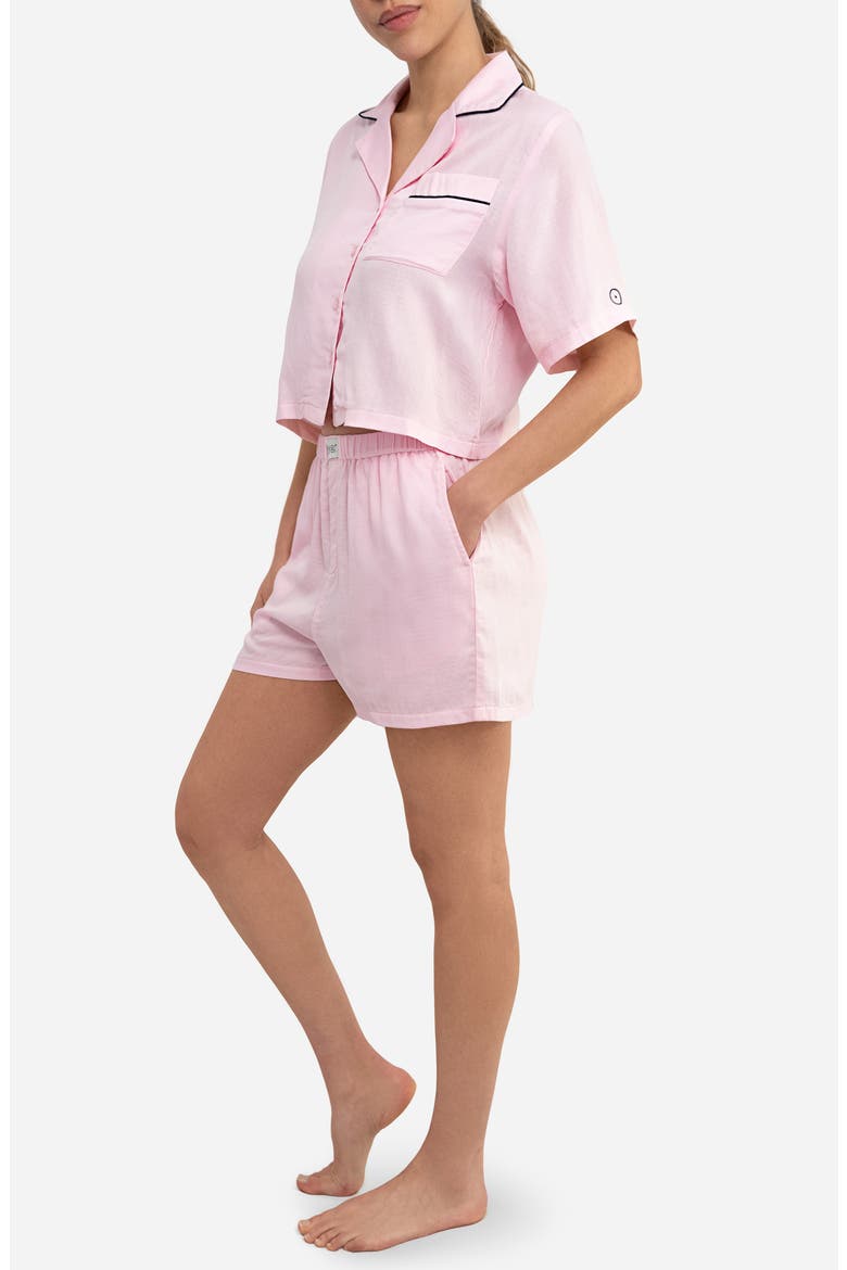 Piped Cotton Blend Pajamas, Alternate, color, PINK