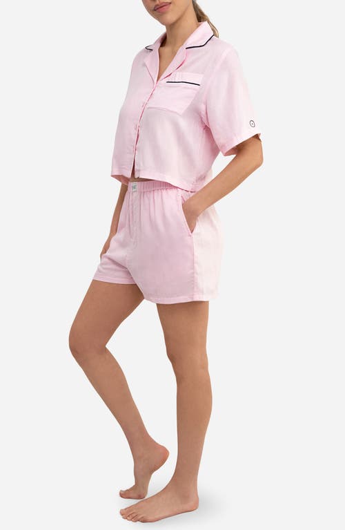 Sunday Citizen Piped Cotton Blend Pajamas In Pink
