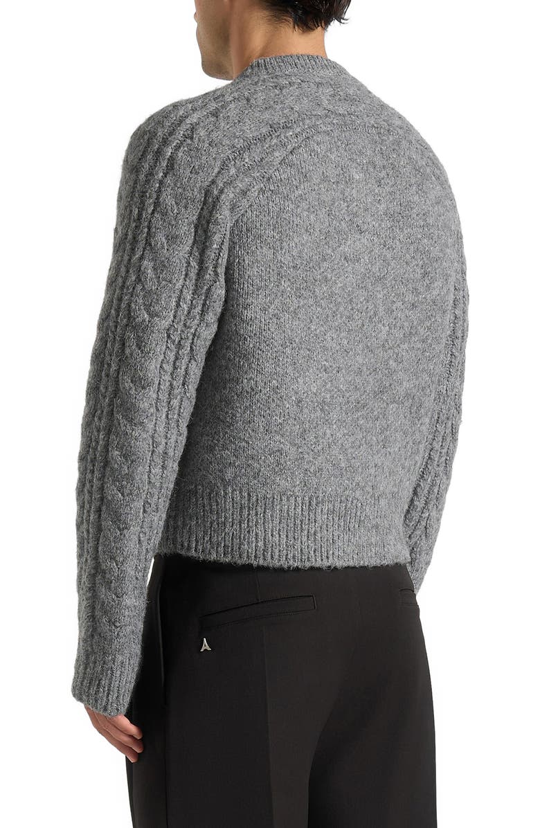 Manière De Voir Gaby Speckled Cable Knit Zip Cardigan, Alternate, color, 