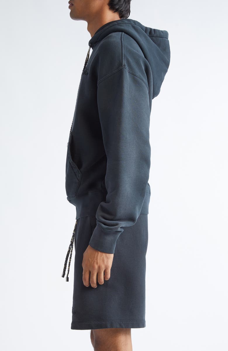 AMIRI Oversize Bleach Bandana Hoodie, Alternate, color, Black