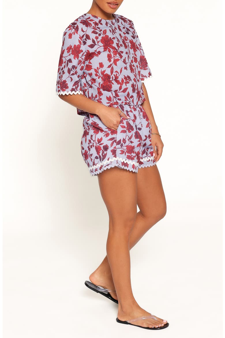 Hilde Two-Piece Short Set, Alternate, color, BURGUNDY FLORAL