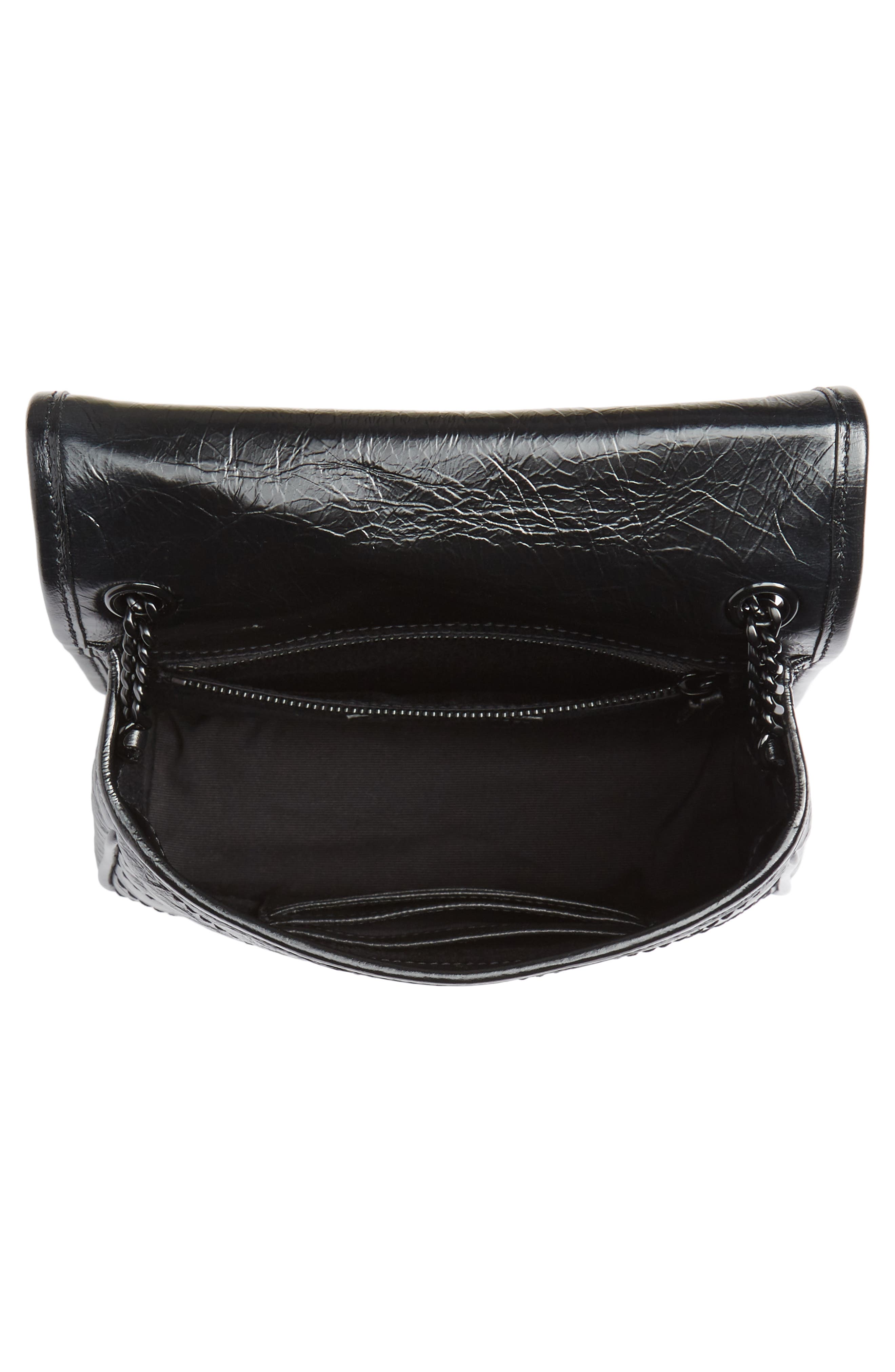 Saint Laurent Niki Leather Wallet on a Chain, Alternate, color, 