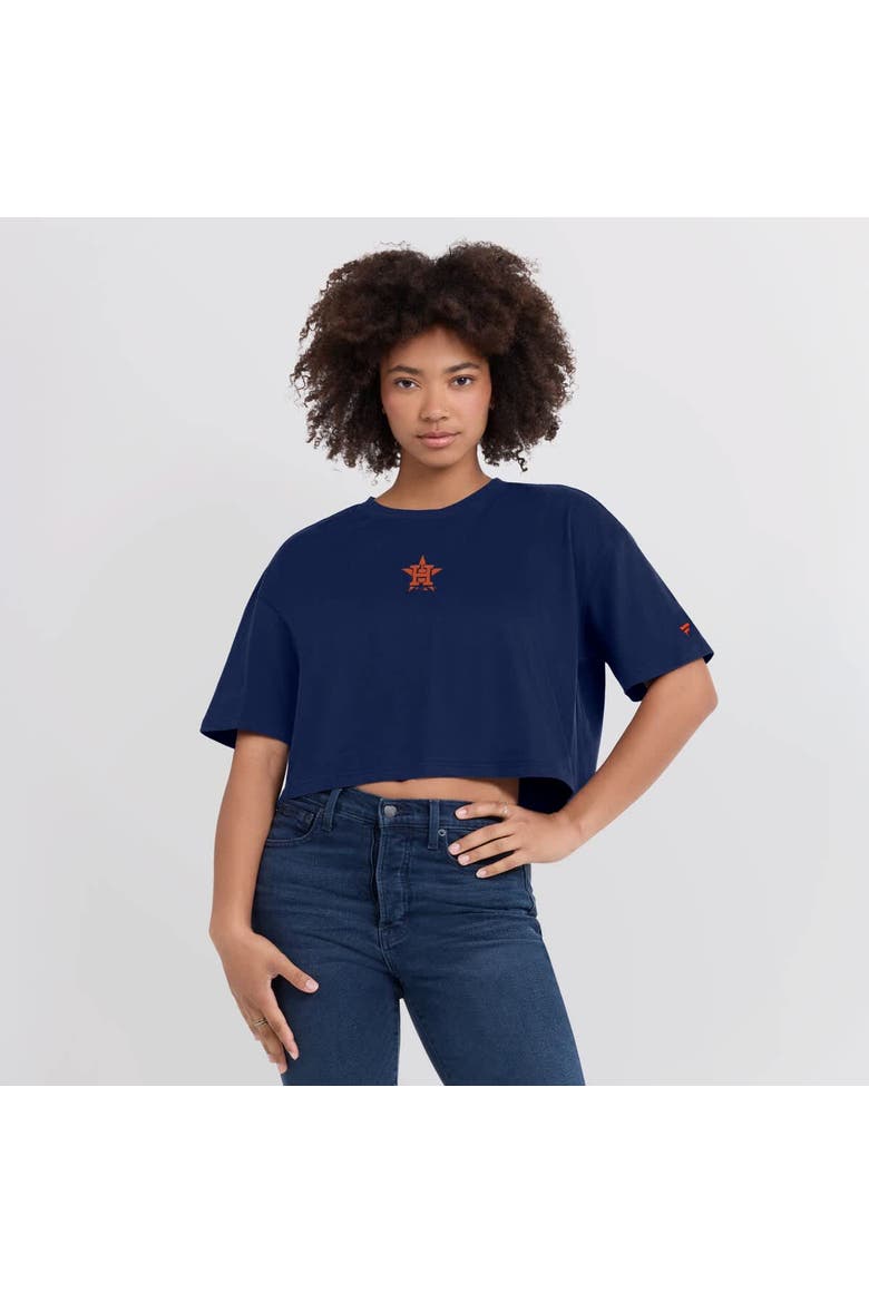 Women's Fanatics Navy Houston Astros Elements Super Soft Boxy Cropped T-Shirt, Alternate, color, Navy
