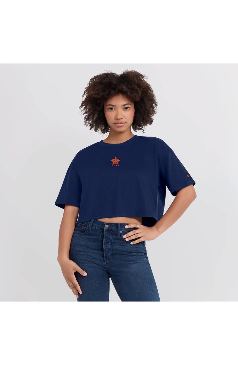 FANATICS Women's Fanatics Navy Houston Astros Elements Super Soft Boxy Cropped T-Shirt, Alternate, color, Navy