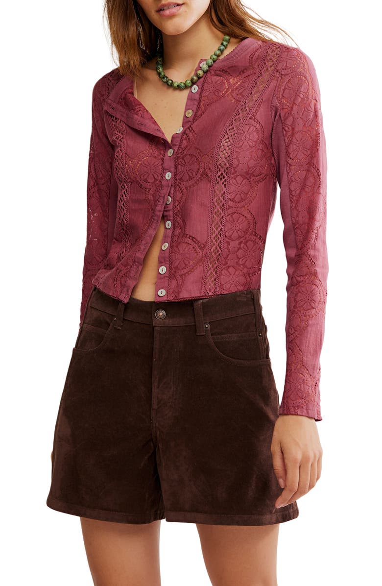Free People Jae Button-Up Top, Main, color, Crushed Berry