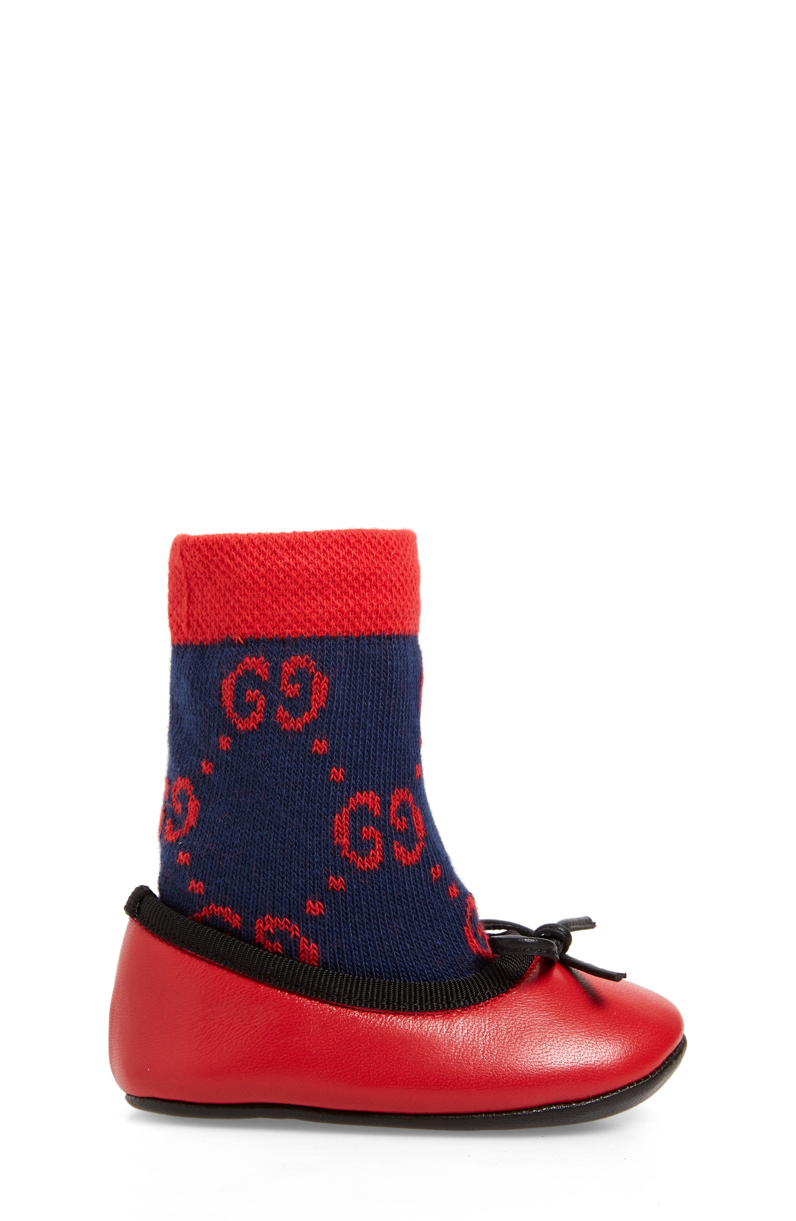 Gucci Felicie Logo Sock Ballet Flat, Alternate, color, 
