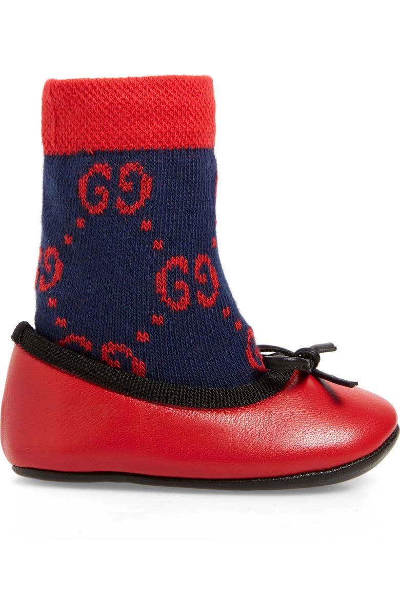 Gucci Felicie Logo Sock Ballet Flat, Alternate, color,