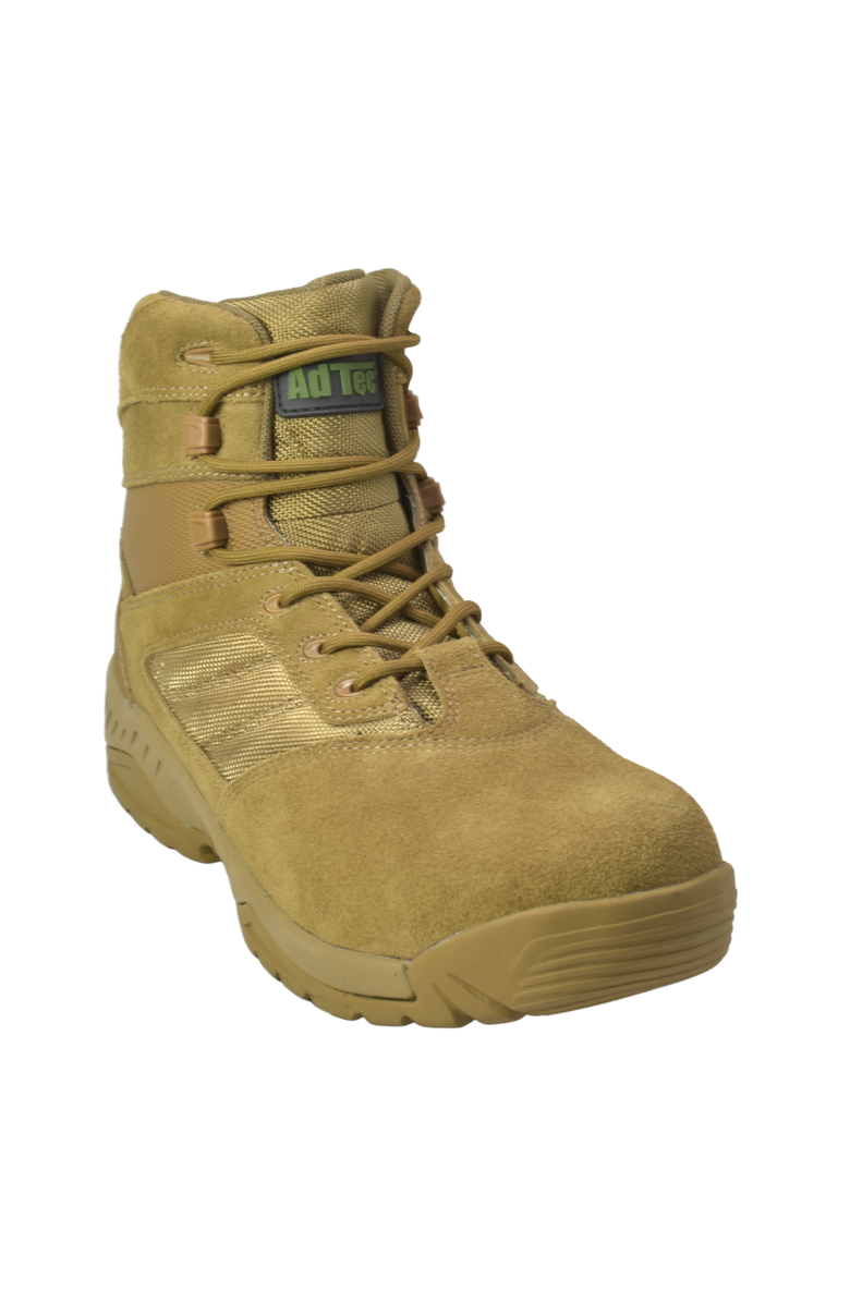 AdTec 6" Suede Leather Side Zipper Tactical Boots, Main, color, Coyote