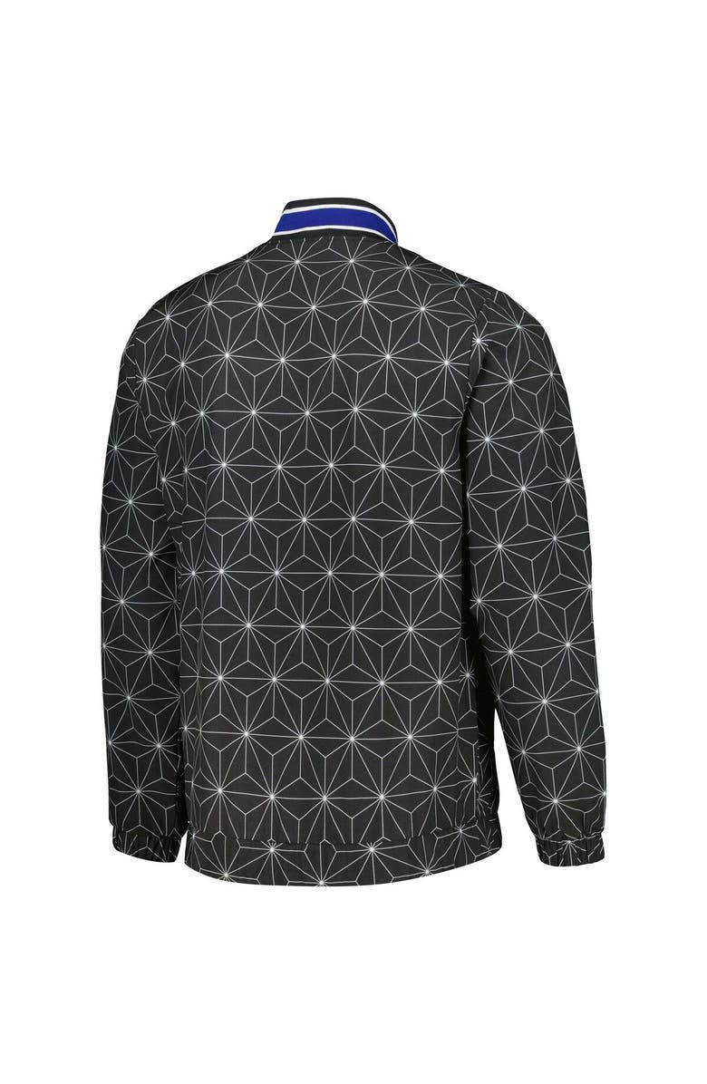 STARTER Men's Starter Black Philadelphia 76ers In-Field Play Fashion Satin Full-Zip Varsity Jacket, Alternate, color, Black