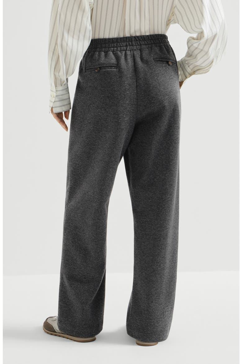 Techno cotton and cashmere interlock track trousers, Alternate, color, Anthracite