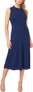 Ted Baker Harley Rib Pointelle Polo Midi Dress