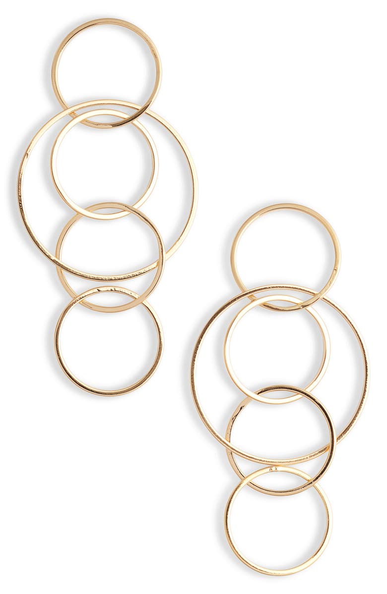 Sterling Forever Linked Hoop Drop Earrings, Main, color,
