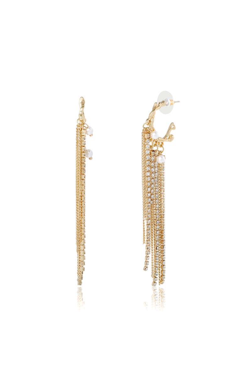 BCBGeneration Layered Tassel Statement Earrings, Alternate, color, Gold