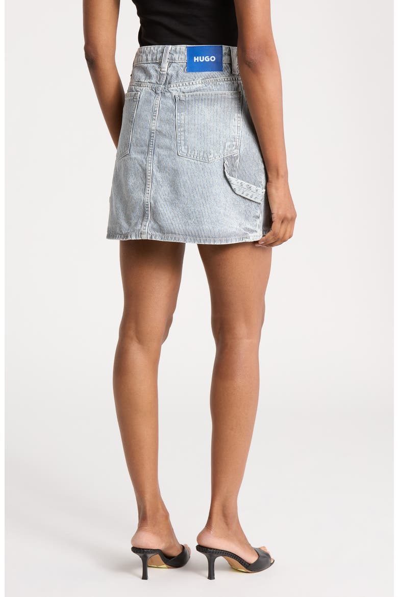 Striped Denim Miniskirt, Alternate, color, BRIGHT BLUE