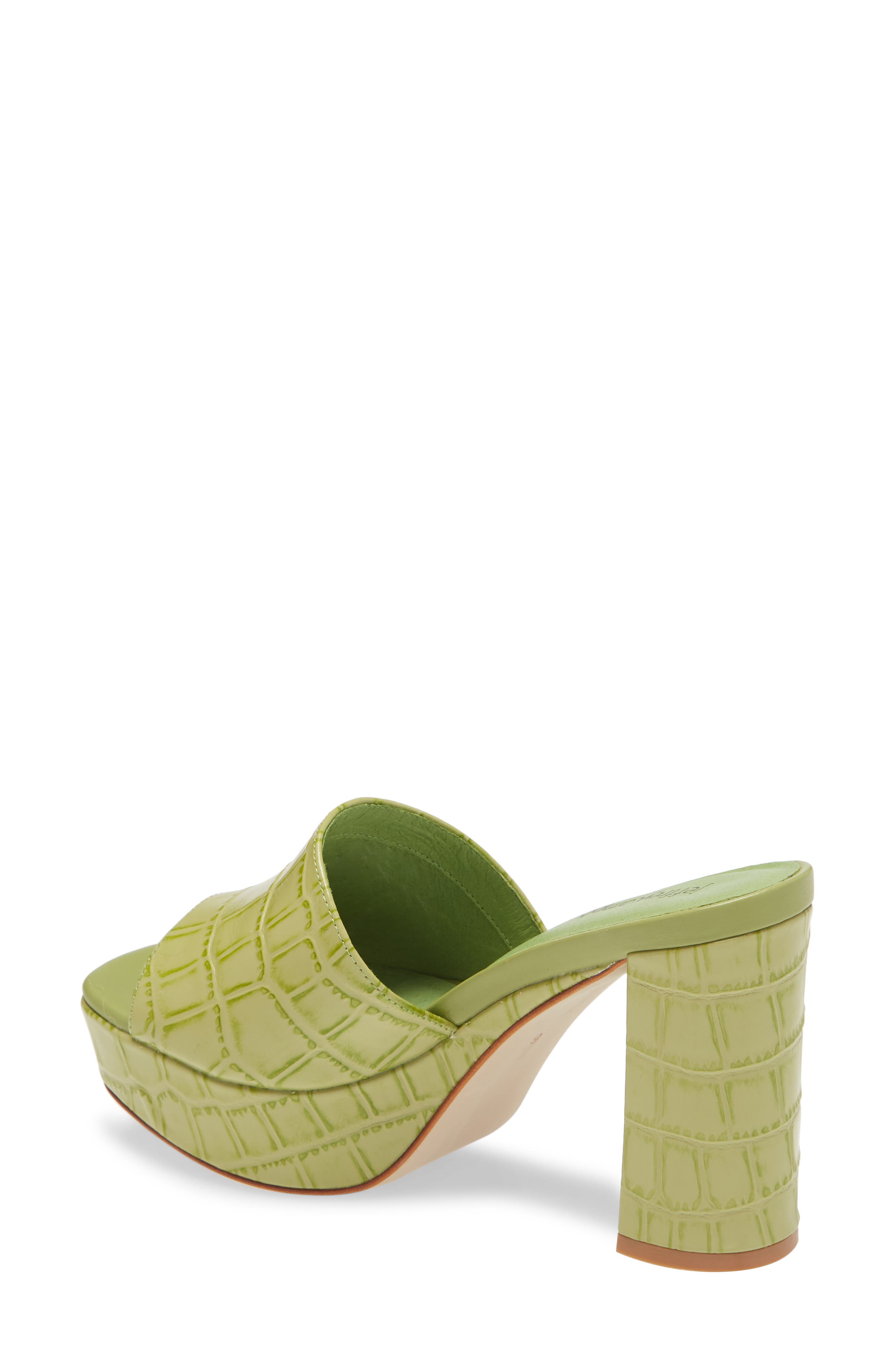 Magdalen Platform Sandal, Alternate, color, GREEN CROCO
