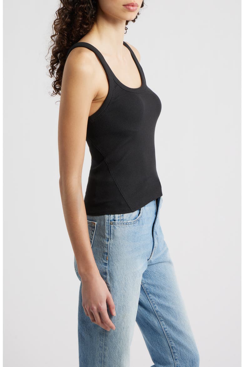 The Essential Rib Tank, Alternate, color, BLACK