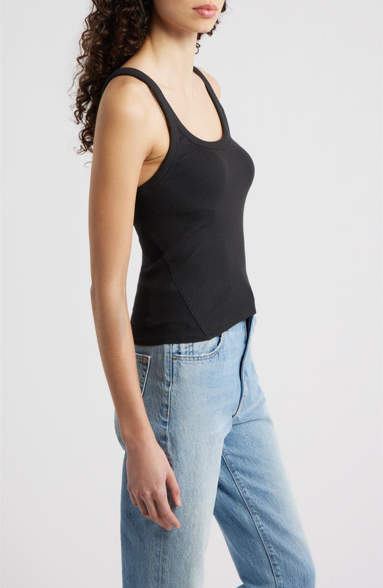 rag & bone The Essential Rib Tank, Alternate, color, Black