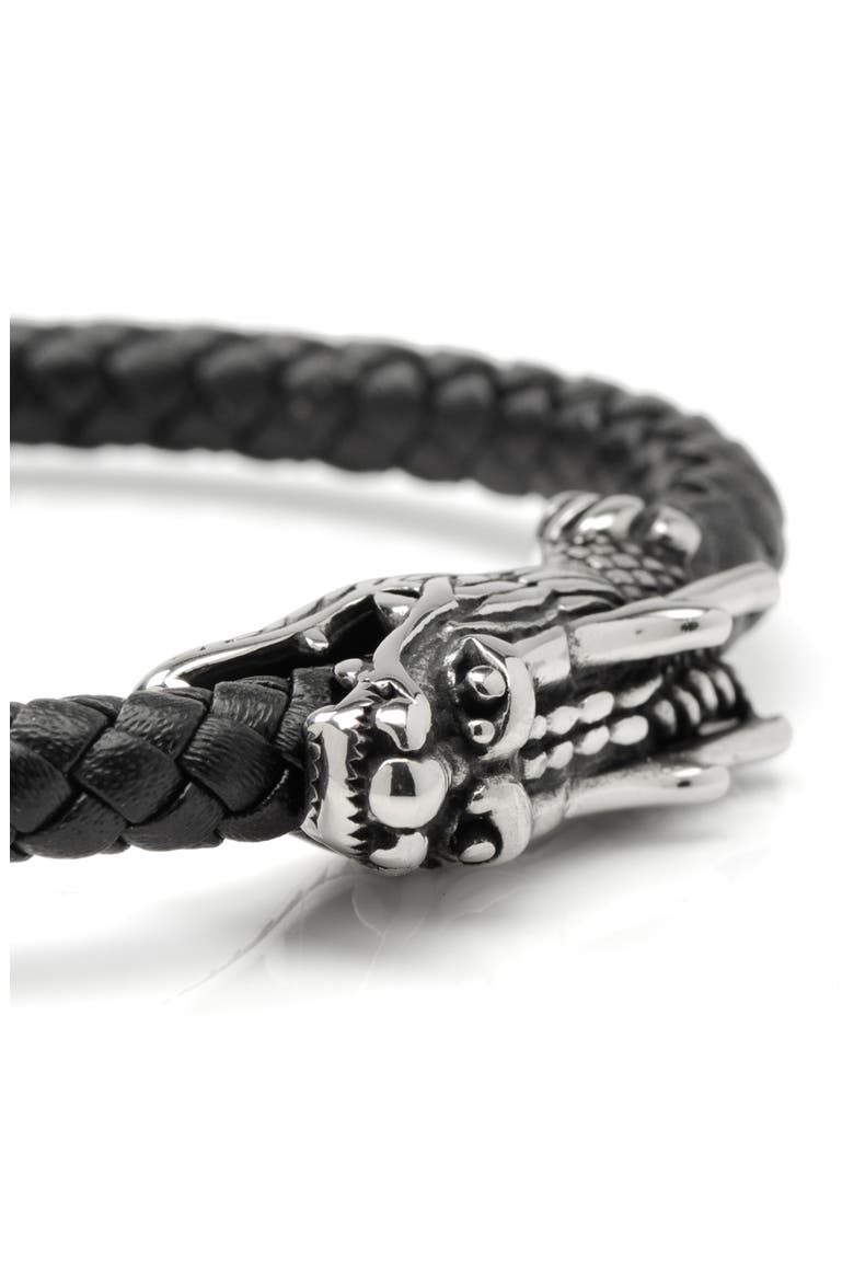 Men's Dragon Head Bracelet, Alternate, color, BLACK