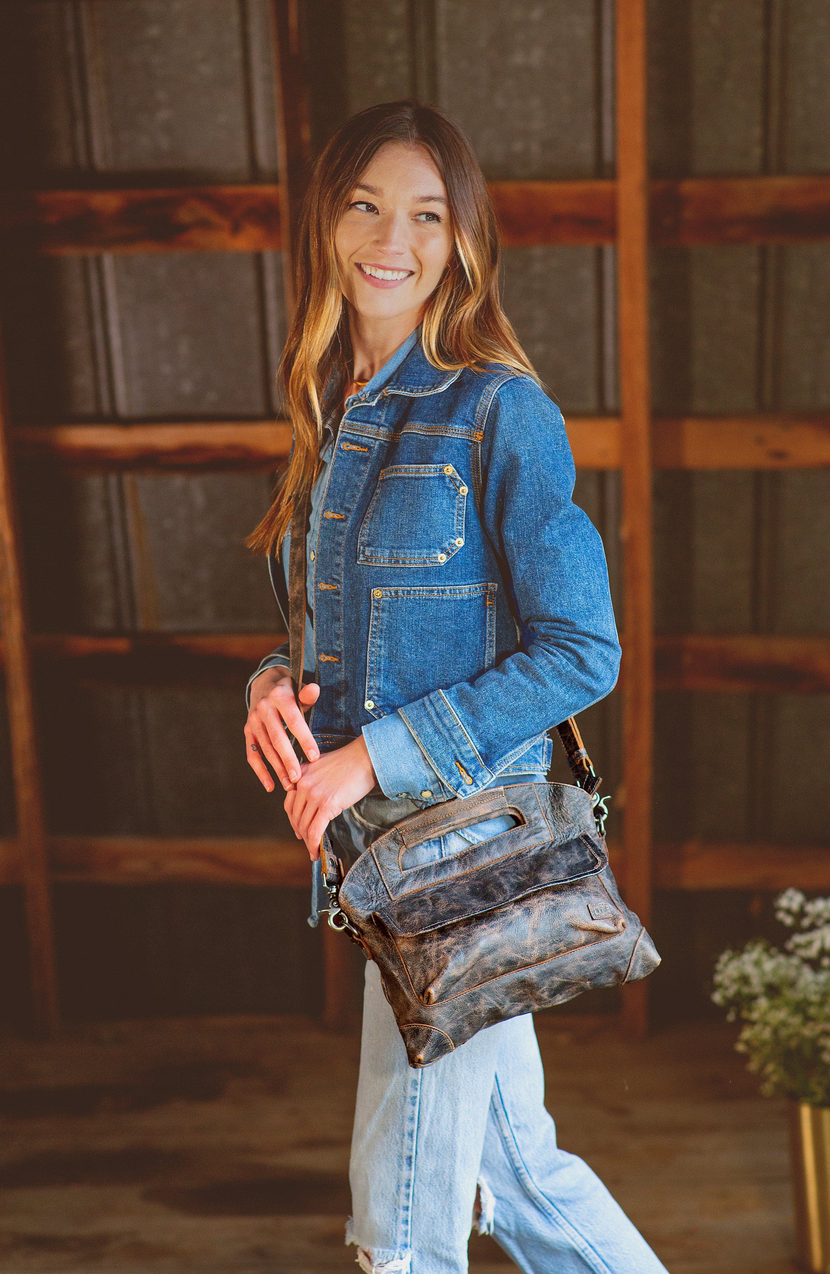 Bed Stu Greenway Handbag, Alternate, color, Black Lux