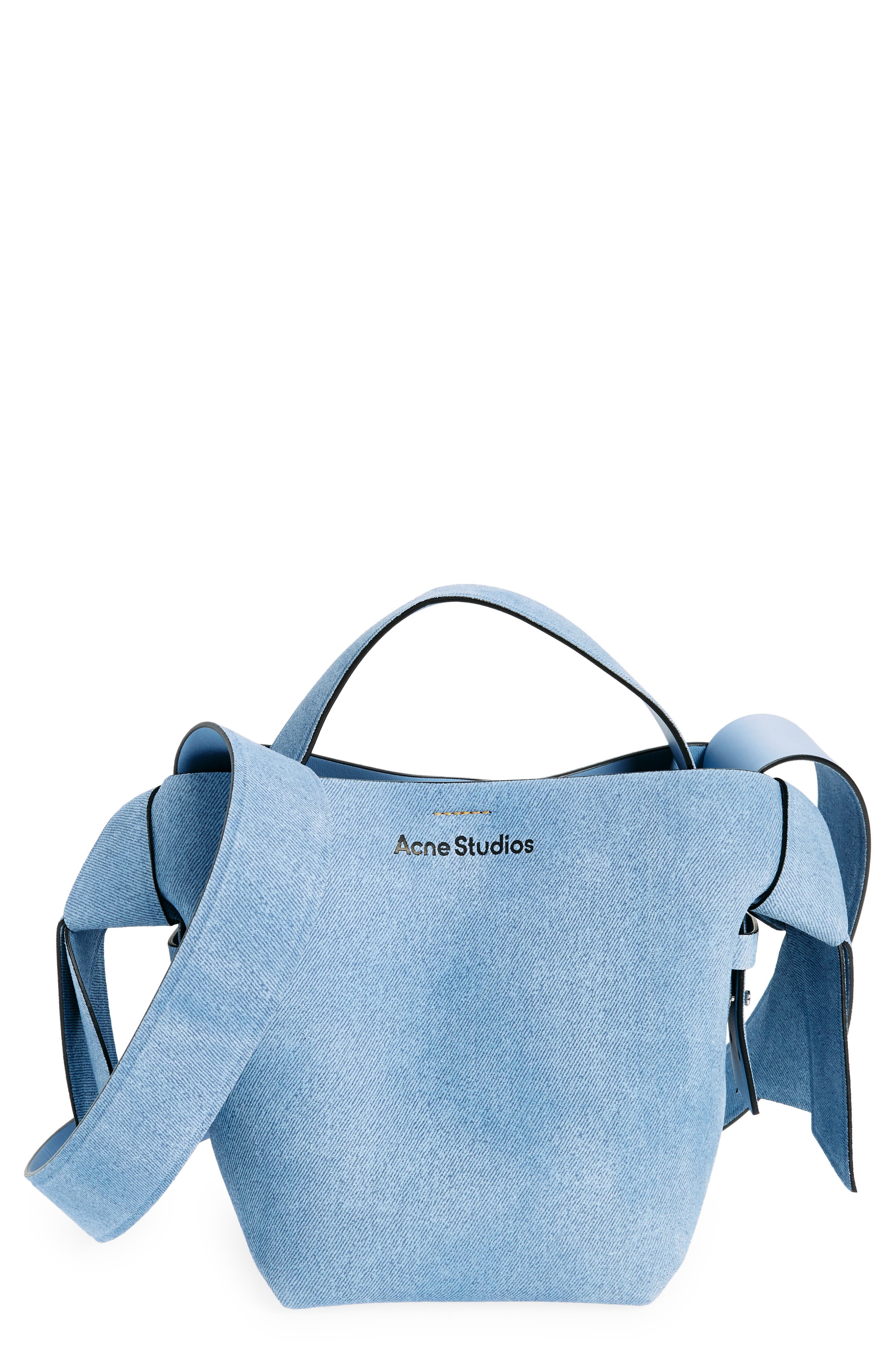 Acne Studios Mini Musubi Suede Crossbody Bucket Bag, Main, color, 