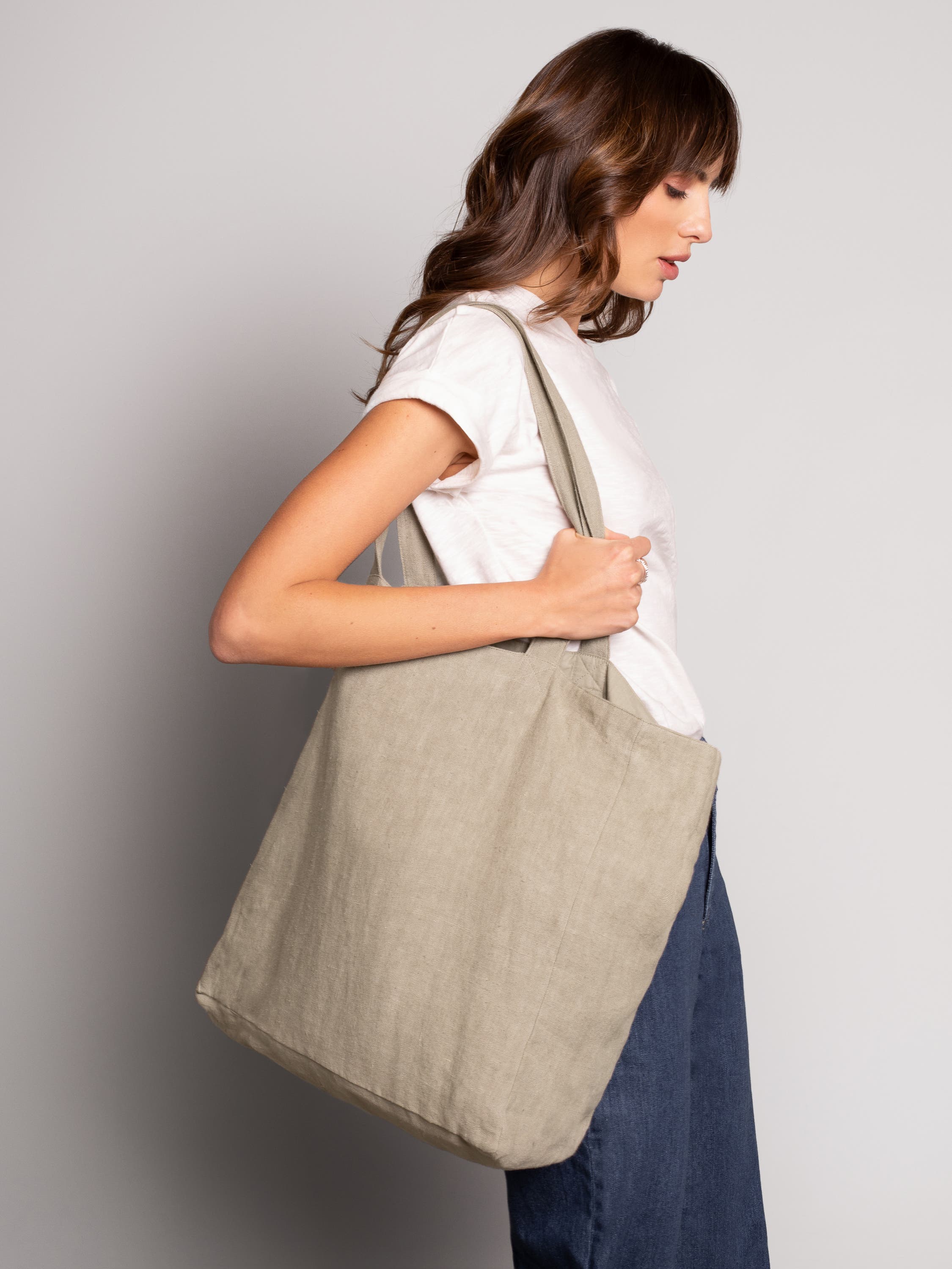 Celtic & Co. Linen Tote Bag, Alternate, color, Stone