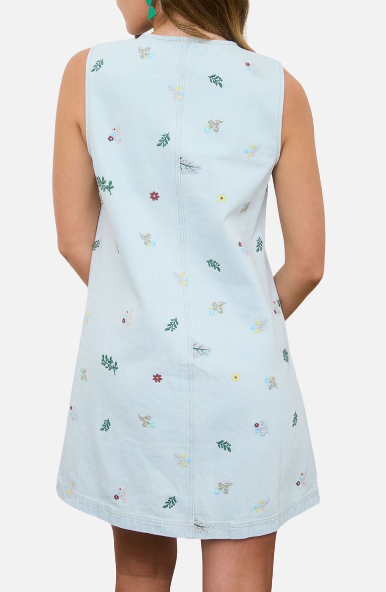 Blu Pepper Sleeveless Button Front Denim Dress, Alternate, color, Light Denim