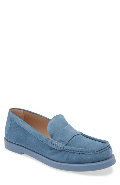 Stuart Weitzman Blue Suede Loafers 9.5 sold Narrow