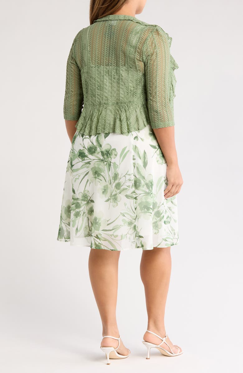 Connected Apparel Floral Print Dress & Shrug Set, Alternate, color,