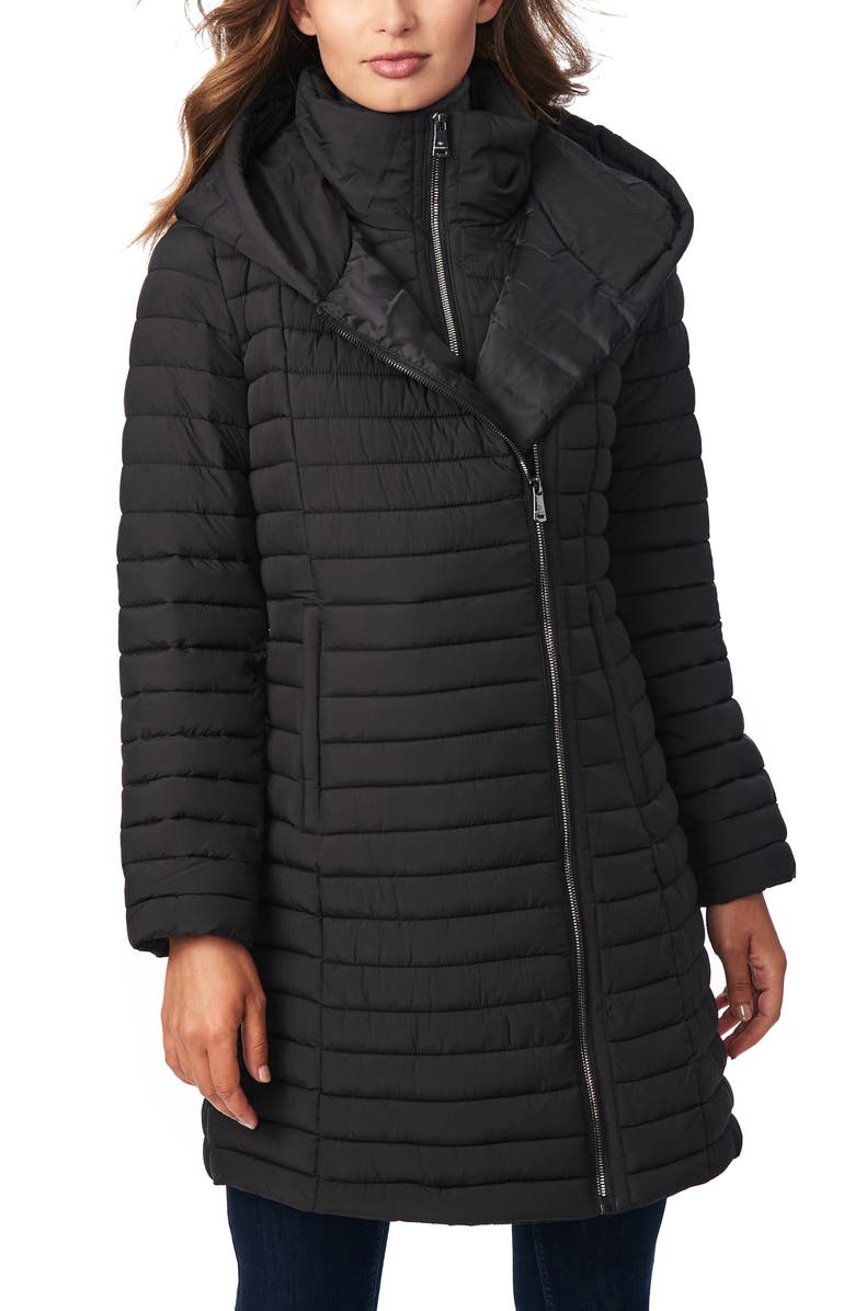 Bernardo Quilted Water Resistant Packable Walker Coat, Main, color,