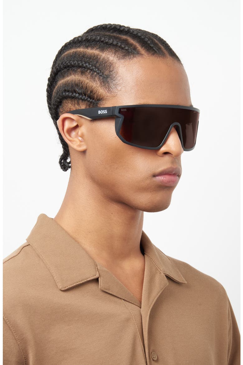 1499/S 99mm Shield Sunglasses, Alternate, color, MATTE BLACK BEIGE