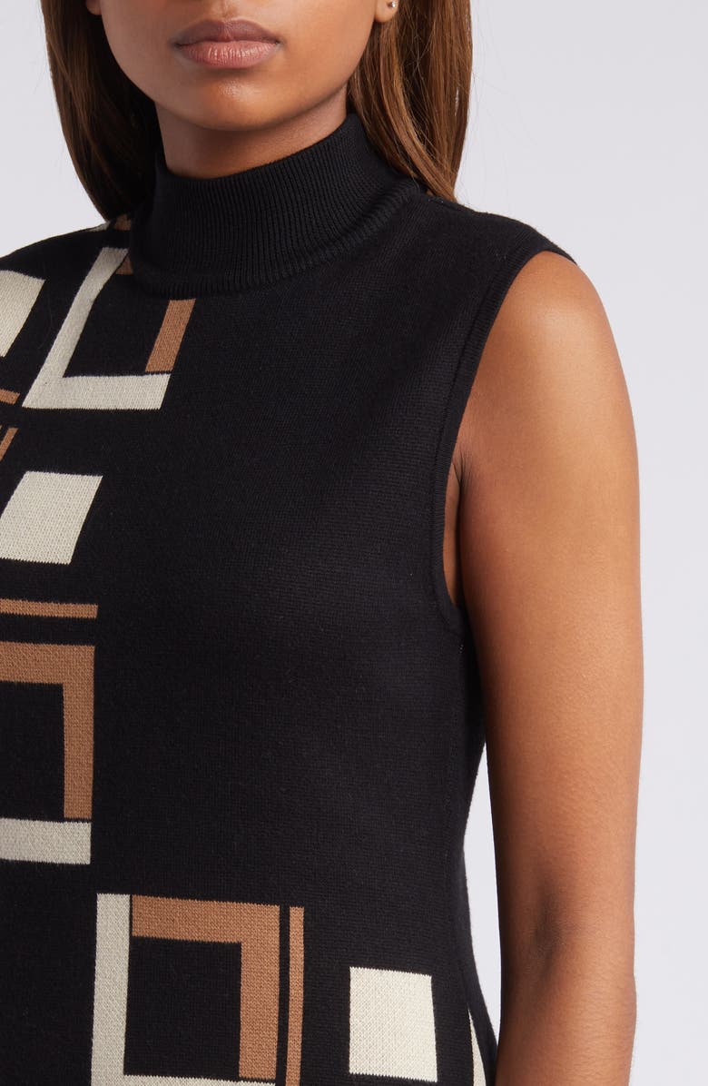 Anne Klein Inverted Square Mock Neck Sweater Dress, Alternate, color,