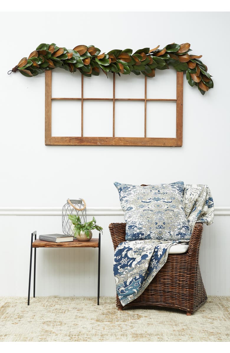 C&F Home 50" x 60" Saanvi Cream & Blue Cotton Super Soft Cozy Accent Throw Blanket, Alternate, color, Brown