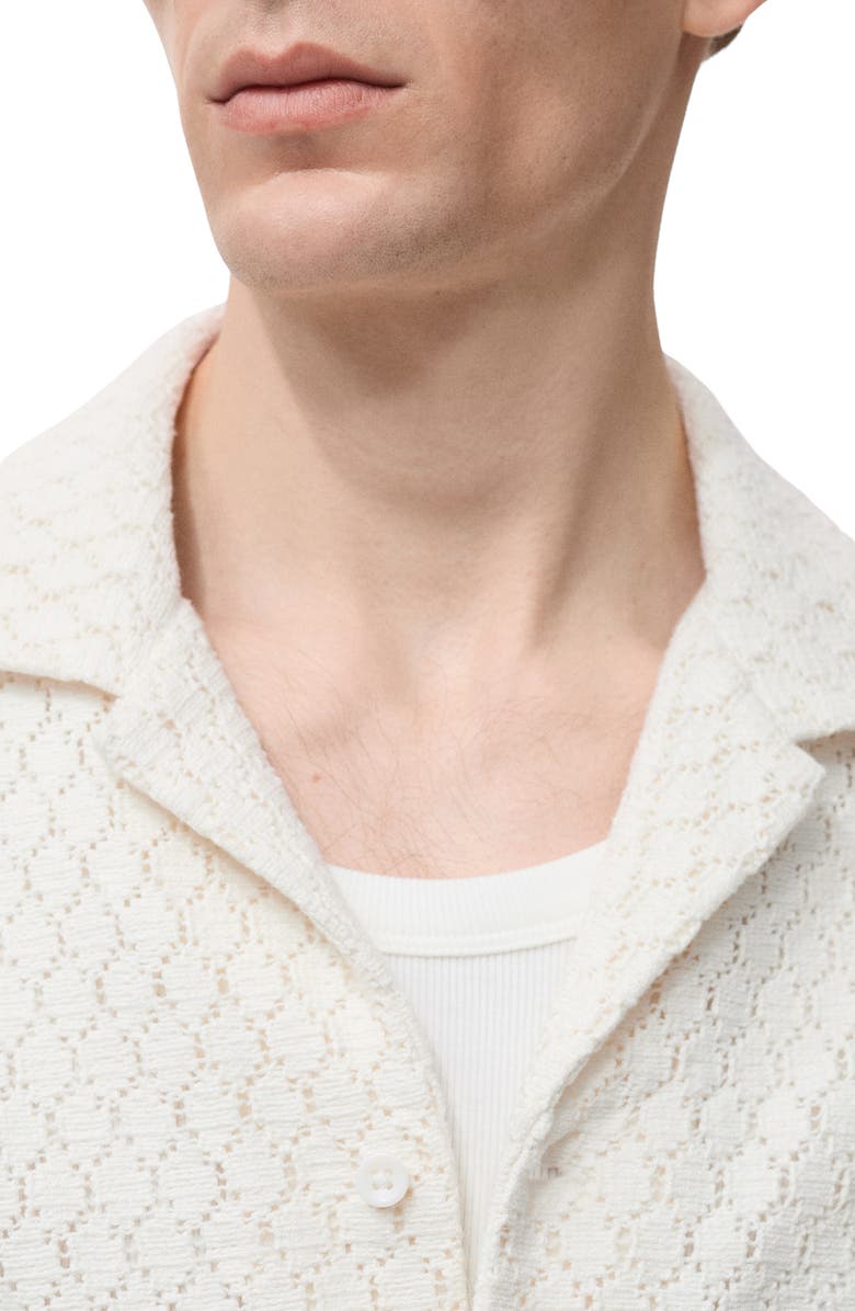 MANGO Open Stitch Knit Shirt, Alternate, color, Off White