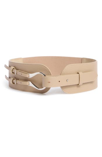 Vince Camuto Omega Buckle Belt In Blue