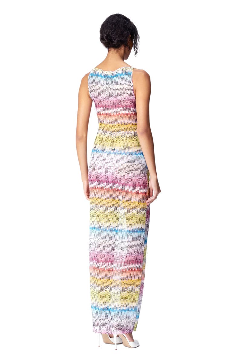 Missoni Long Sleeveless Dress In Printed Tulle, Alternate, color, Multicoloured 1