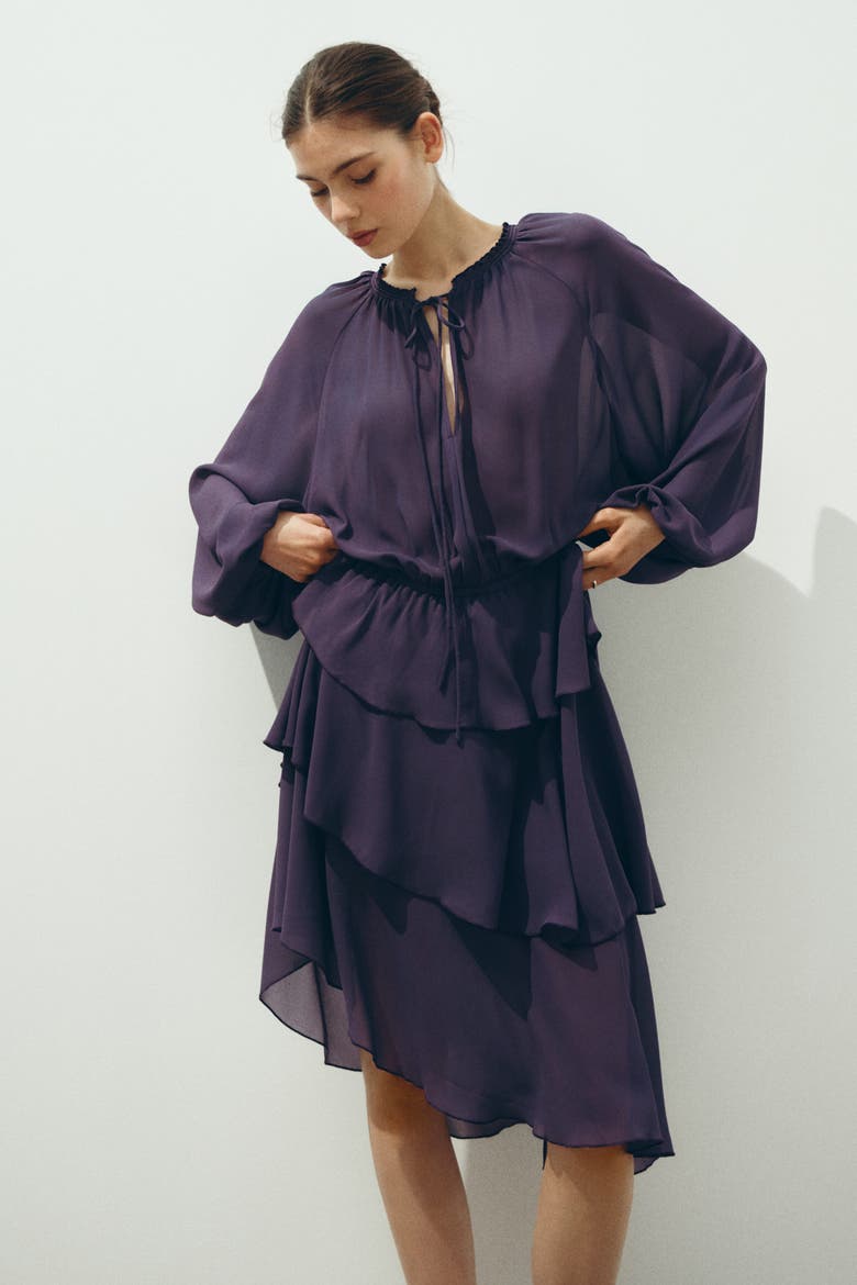 Asymmetric Dress, Main, color, Dark purple