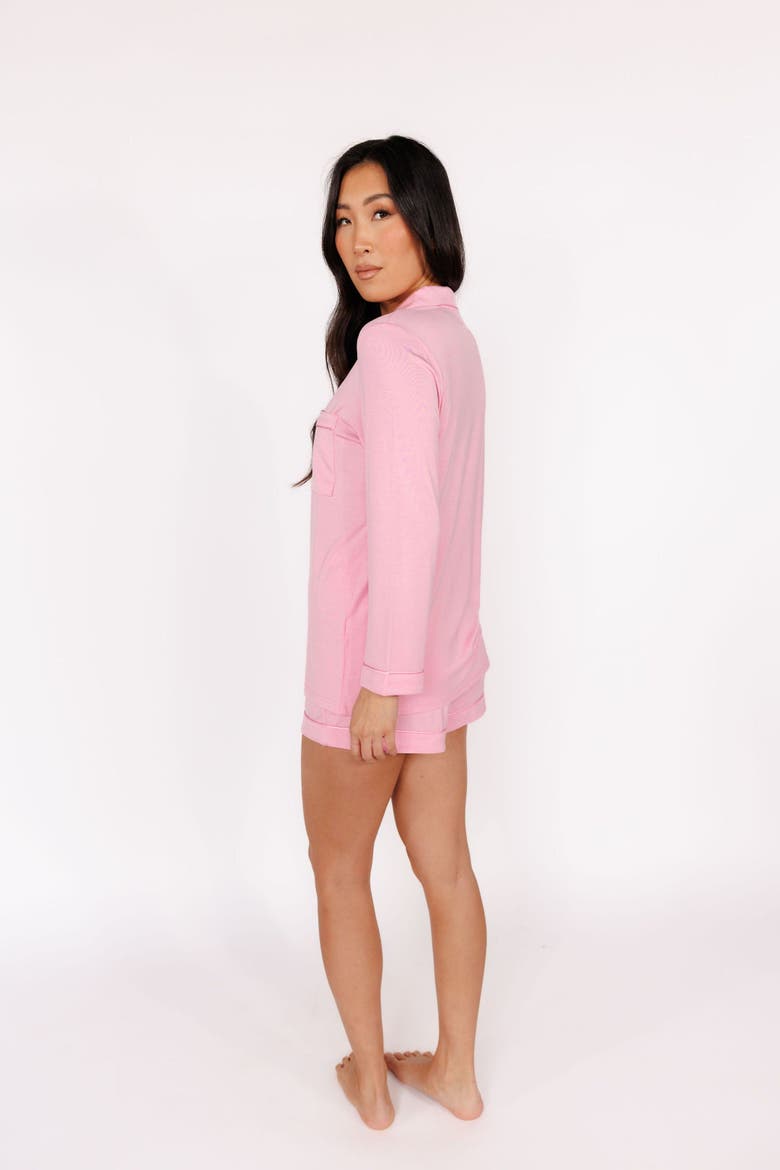 Long Sleeve & Short Pajama Set, Alternate, color, Primrose Pink