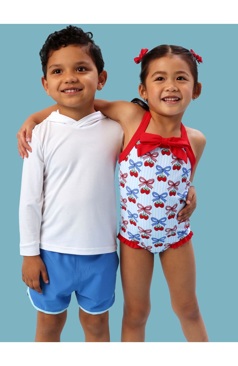 RuffleButts Halter UPF50+ One Piece Swimsuit, Alternate, color, Berries & Bows