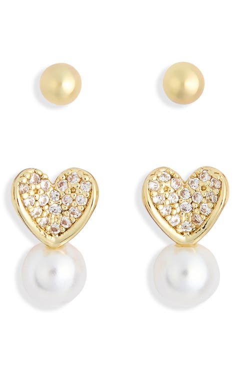 2-Pack Heart Stud Earrings