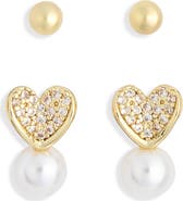 NORDSTROM RACK 2-Pack Heart Stud Earrings