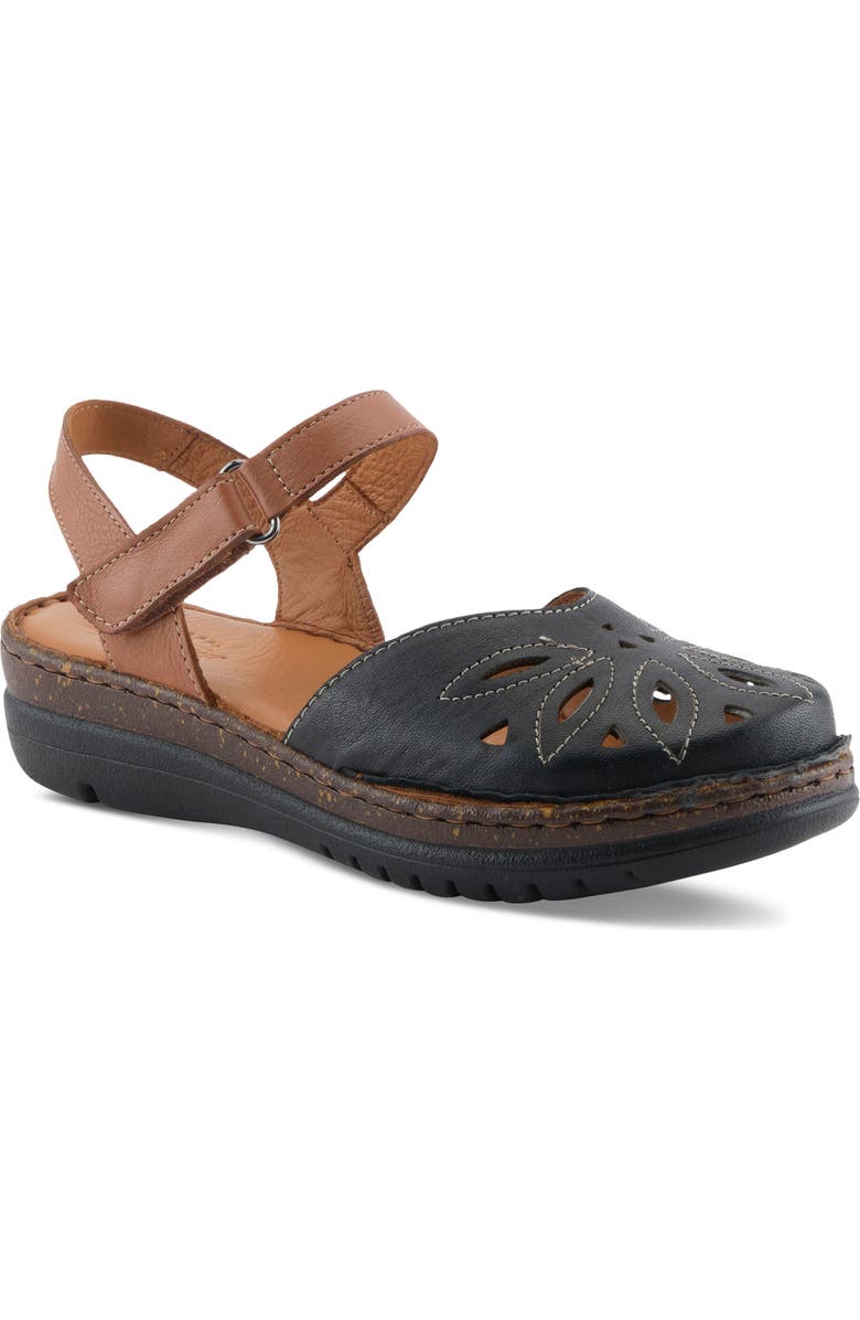 Spring Step Azmira Ankle Strap Clog, Main, color, Black Multi